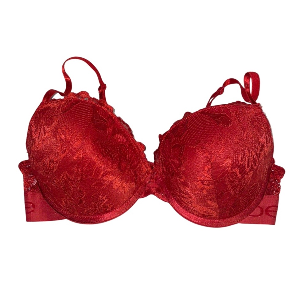 Bebe Padded Bra With Adjustable Straps - Red - Size 38C